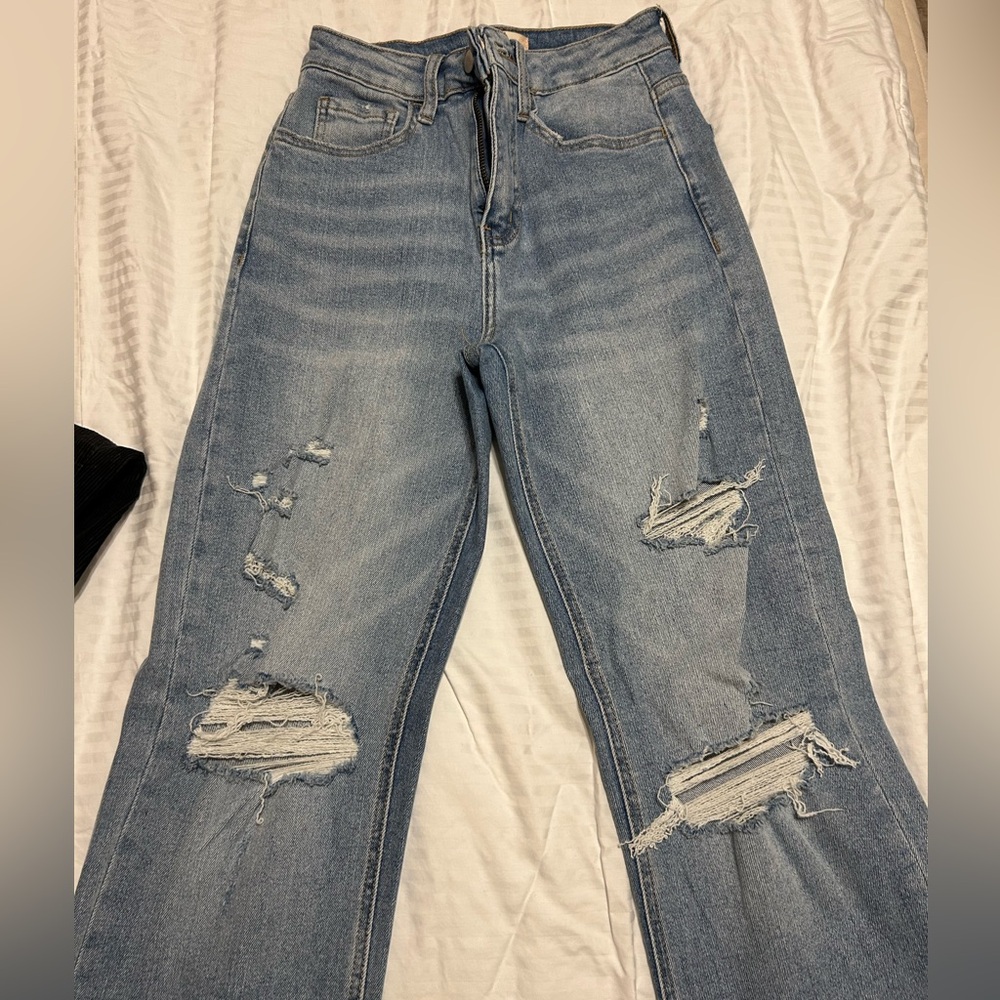 Altar'd State Blue Flare Wide Leg Jeans
